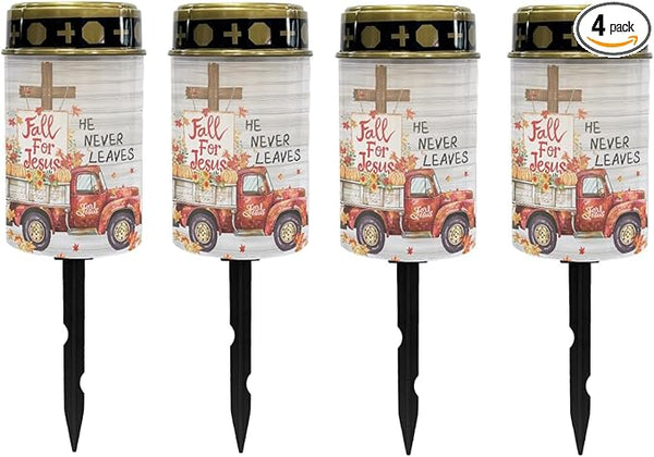 Fall for Jesus Cemetery Lights for Grave,Solar Garden Lights Solar Pathway Lights Outdoor Waterproof Garden Lights | Lumora