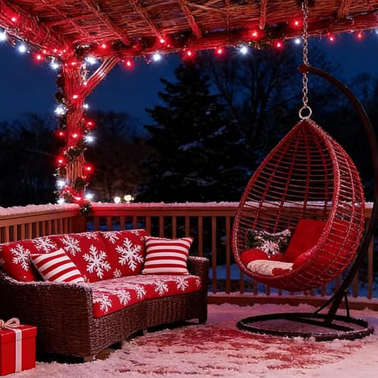 LAMPHOME Red White Valentine's String Lights,600FT 1200LED (24pk of 50Lights) Fairy Light Decor Indoor & Outdoor Party Patio Bedroom, Xmas Tree Garland Easter Holiday Decoration