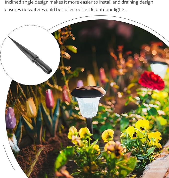 BESPORTBLE 10Pcs Stake Solar Lights Replacement Spike, Replacement Stakes for Christmas Candy Cane Lights Outdoor, Plastic Used to Maintain Candy Cane Pathway Lights for Garden Lamp 12 * 110MM