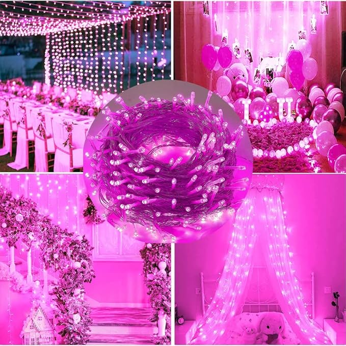 FULLBELL Room Decorations Easter Lights 33 Ft 100 LED Memorable Pink LED String Lights Tree Indoor Outdoor