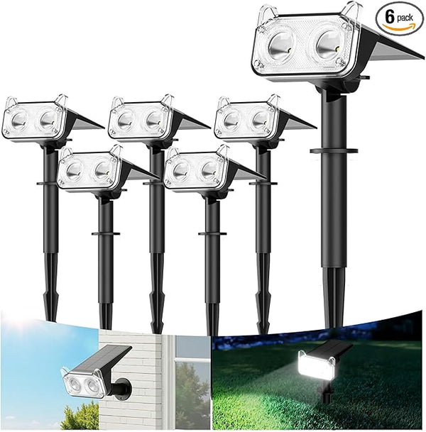 WdtPro Upgraded Bright Solar Lights Outdoor Waterproof, Auto ON/Off Solar Spot Lights Outdoor, Dusk to Dawn | Lumora