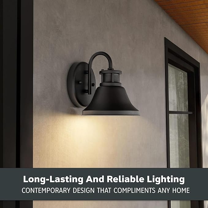 DESIGNERS FOUNTAIN Bayport Outdoor Light Fixture, 10.25 Inch Exterior Wall Lantern Sconce for Front Door, Patio and Porch, Bronze, 31331-BZ