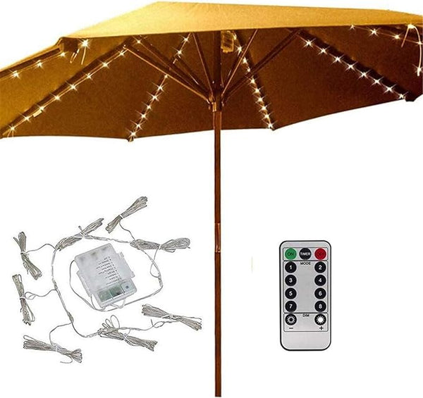 Patio Umbrella Lights 8 Lighting Mode 104 LED String Lights with Remote Control Umbrella Lights Battery Operated | Lumora