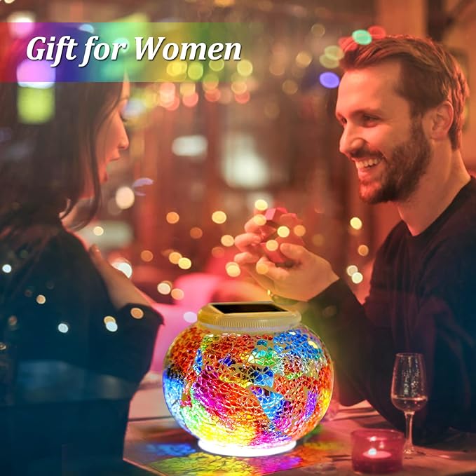 Color Changing Solar Powered Glass Ball Garden Lights,echargeable Solar Table Lights Outdoor Waterproof Solar Night | Lumora