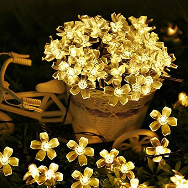 Fairy Lights Christmas Decorative Flower String Lights 33 Feet 100 LEDs, 8 Flash Modes with Tail Plug Connectable | Lumora