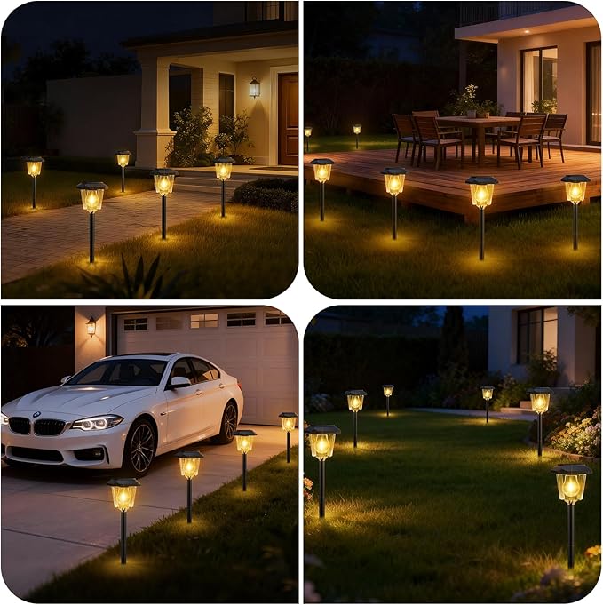 4Pack Solar Outdoor Lights, Solar Landscape Lighting Waterproof Garden Lighting for Path, Yard, Walkway, Driveway | Lumora