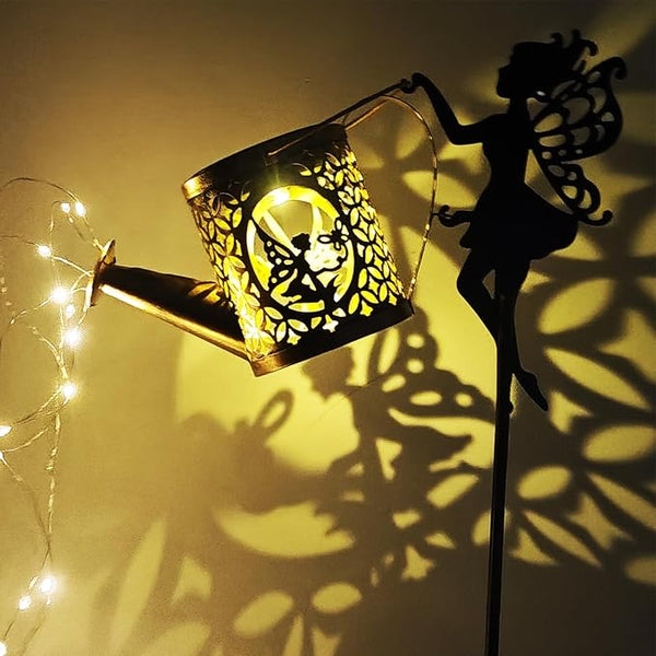 Solar Watering Can Lights, Outdoor Garden Decor,LED Waterproof String Light,Metal Vintage Fairy Tale Lamps | Lumora