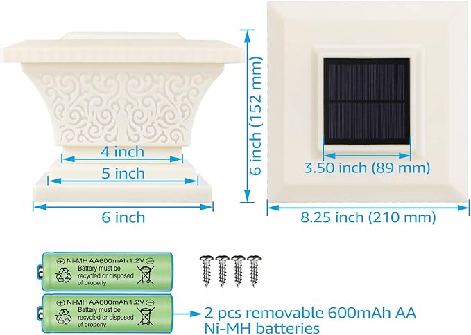 TORCHSTAR Solar Post Lights Outdoor, LED Fence Cap Light Fits 4x4, 5x5, 6x6 Posts Patio Deck Garden Decoration | Lumora