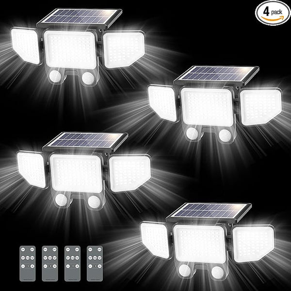 Onforu Solar Lights Outdoor, 3000LM Motion Sensor Security Flood Lights with Remote Control, 3 Modes, IP65 | Lumora