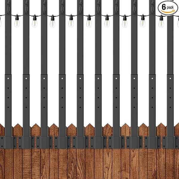 10 Pack 2.8FT String Light Poles,Light Poles for Outside String Lights,Outdoor Light Poles Metal Pole Stand for | Lumora