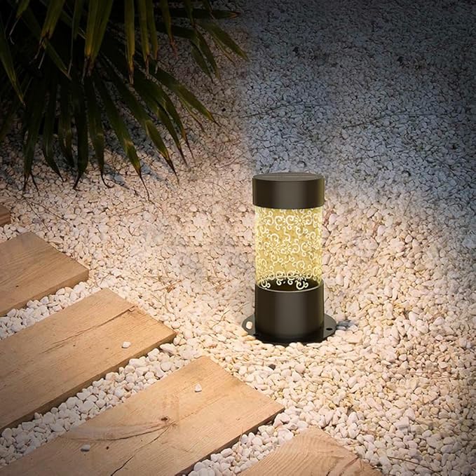 Modern Solar Pathway Light Solar Powered Mini Garden Lights Outdoor IP65 Waterproof Lawn Lamp LED Landscape Bollard Lighting Fixture for Courtyard Pathway Walkway Front/Back Door Decor