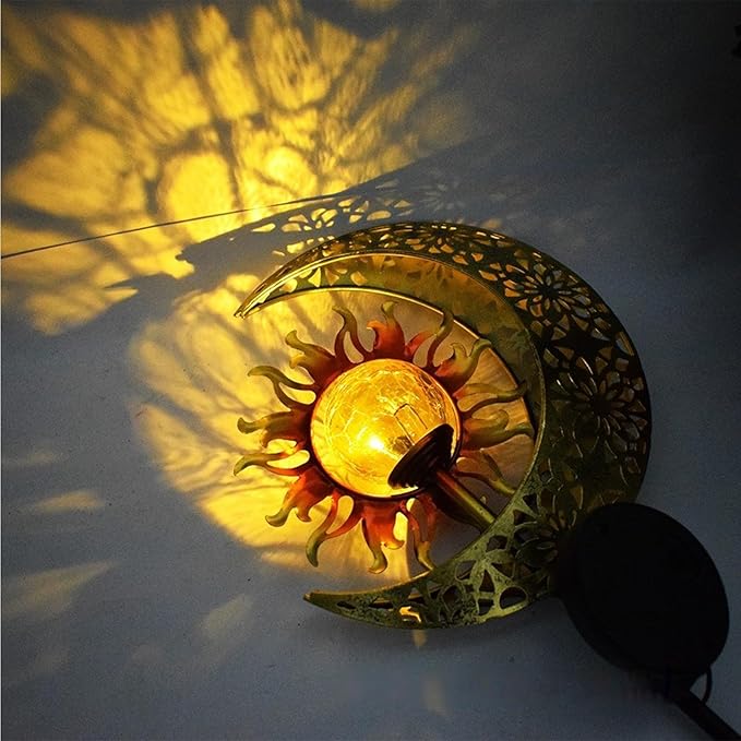 Solar Lighting Ground Plug Light Ornament IP65 and Star Shape Solar Stake Iron Texture for Garden Garden Pathway | Lumora