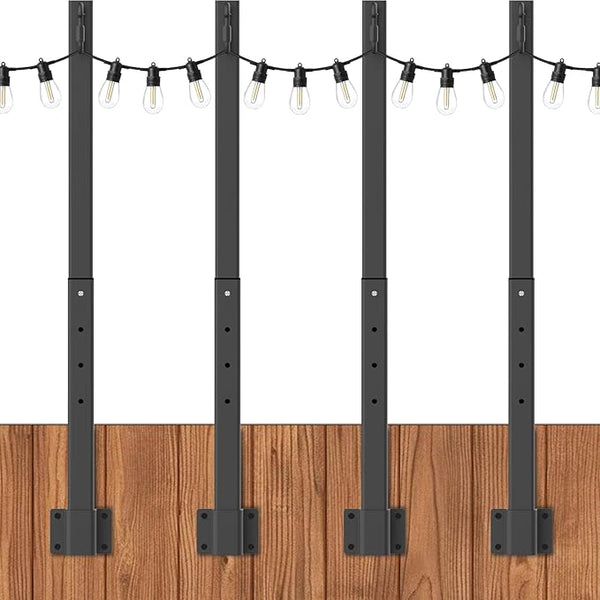 zoegi 4 Pack 2.8FT String Light Poles,Light Poles for Outside Lights with Fork,Outdoor Brackets Hanging | Lumora