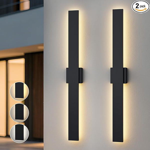 2 Pack LED Modern Outdoor Wall Lights Dimmable 3-Color Temperature 47.2in Exterior Lighting Fixtures IP65 | Lumora