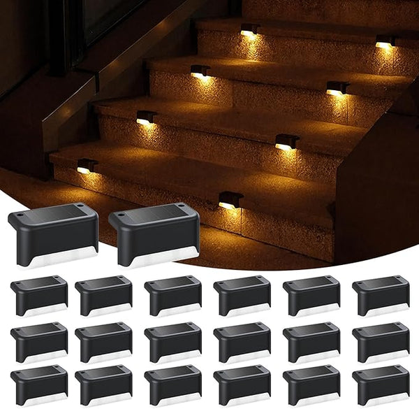 APONUO Solar Deck Lights 20 Pack Black, Solar Lights Outdoor Waterproof for Step, Fence, Patio, Stairs,Garden and | Lumora