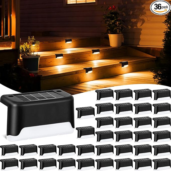 Tuanse 36 Pack Solar Deck Lights Outdoor Step Waterproof LED Stairs Lights Outside Fence Step for Pool Garden Wall | Lumora