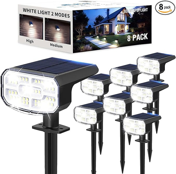 Solar Lights Outdoor Waterproof IP65, Super Bright LED,Cool Light 2 Lighting Modes Selectable, Solar Powered Yard | Lumora