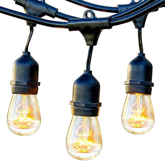 Brightech Bundle Deal: 72Ft (48+24) Ambience Pro Outdoor String Lights - Commercial Grade Waterproof Patio Lights with Dimmable Incandescent Edison Bulbs, Porch String Lights for Patio,
