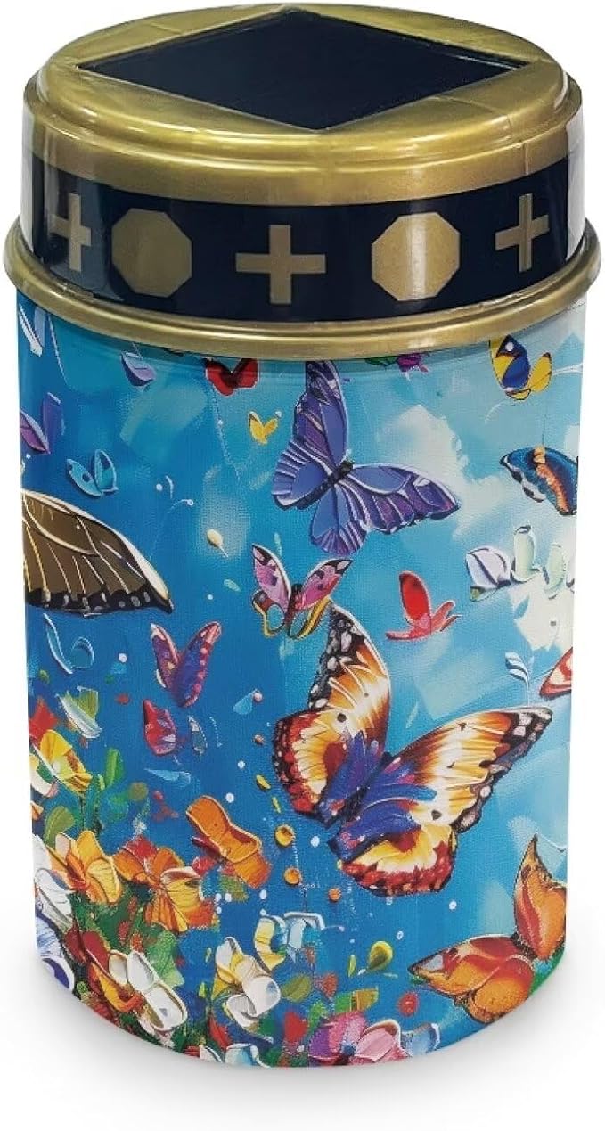 Butterfly Flower Solar Garden Lights Solar Garden Light Stakes Flameless Memorials for Loved Ones Cemetery LED Lights Decorations Driveway Markers for Outdoor Patio Yard Paths