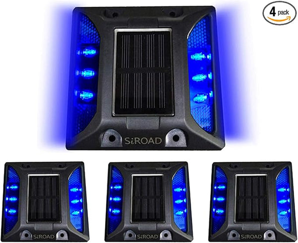 Solar Driveway Deck Light, IP68 Waterproof Driveway Reflector Outdoor Blue LED Light for Dock Walkway Lane Porch | Lumora