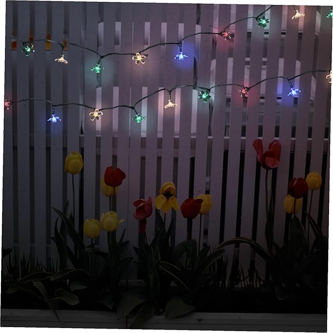 Solar Cherry Blossom String Lights LED Outdoor Garden Flower Shape Solar-Powered Decorative Patio String Lamp with | Lumora