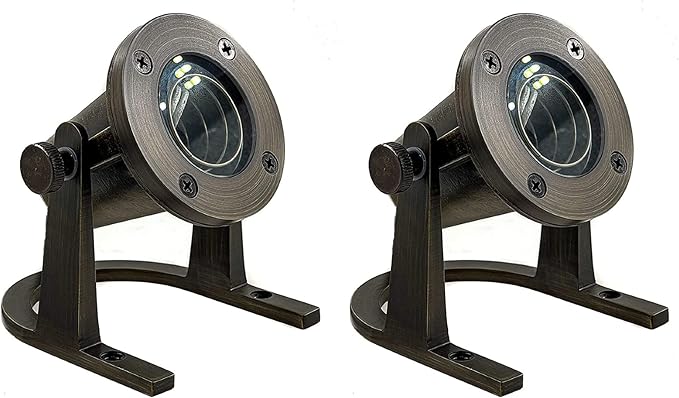 Waterproof Brass Underwater Light Fixture for Patio, Pond, Fountain, Waterfall - 2 Pack | Lumora
