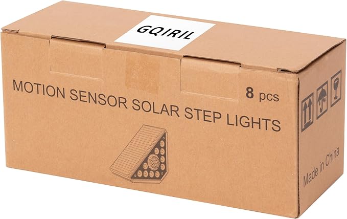 Solar Step Lights for Outside - 8 Pack Outdoor Stair Solar Powered Light, Waterproof Deck Step Triangle LED, Warm White Lighting Decor for Garden Patio Yard Porch Pathway Fence Walkway