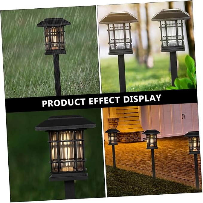 Outdoor Waterproof Solar Pathway Lamps 4-Piece Set Decorative LED Ground Lights for Garden Yard Lawn and Patio