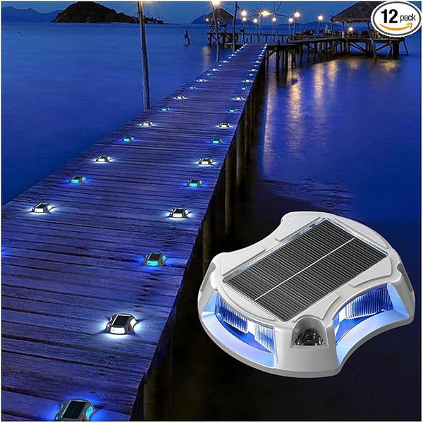 LumiZen 12Pack Solar Deck Lights Driveway Dock Light, 12 Color Modes Led IP67 Waterproof Outdoor Warning Step | Lumora