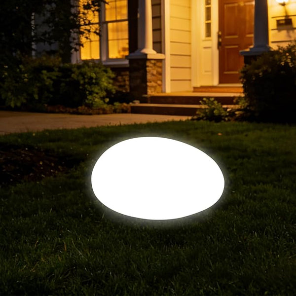 Solar Powered Outdoor Lights - Waterproof Garden Path Lighting, Pebble Shape Landscape Lights for Yard, Lawn | Lumora