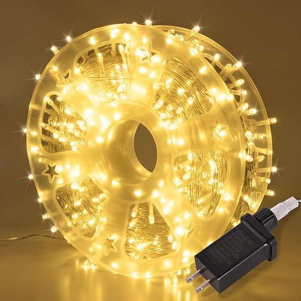 500 LED String Lights 165ft Warm White, Plug in Fairy Lights with 8 Lighting Modes, Indoor Outdoor Christmas Lights | Lumora
