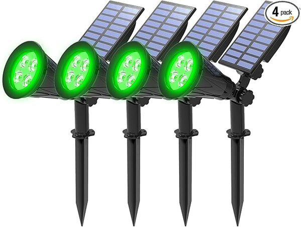 T-SUNUS Green Solar Landscape Spot Lights Christmas IP65 Waterproof Garden Outdoor Spotlights Auto On/Off Security | Lumora