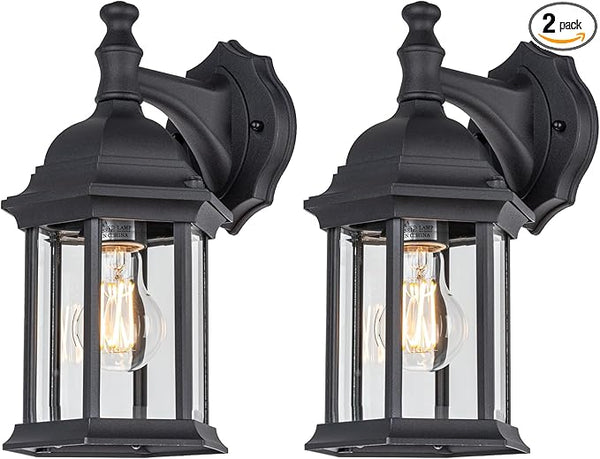 LIT-PaTH Outdoor Wall Lantern, Wall Sconce as Porch Lighting Fixture, E26 Medium Base Max 60W, Aluminum Housing | Lumora