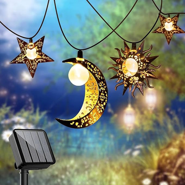 Beautyard Solar String Lights Outdoor Star Moon Sun 13Ft 153In Led Solar Powered Decorative Lights for Garden Patio | Lumora