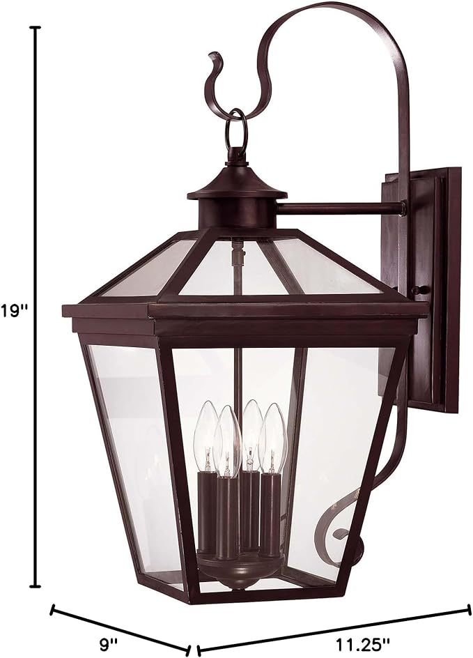 Savoy House 5-141-13 Ellijay Modern Farmhouse Rustic Clear Glass Outdoor Wall Lantern, 3-Light 120 Total Watts, 19" | Lumora