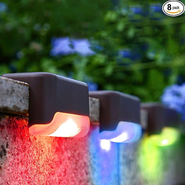 8 Pack Solar Deck Lights,Stair Waterproof Color Changing Solar Lights Pool Side Outdoor for | Lumora