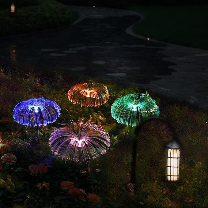 Solar Lights for Garden, Waterproof with Colour Changing – LED Garden Lights with Stakes, for Festival Balconies Terraces Halloween Patios Porches Entrance Party Pathway