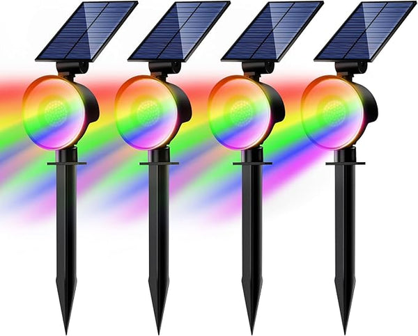 nipify 4 Pack Solar Spot Lights Outdoor Waterproof, Solar Spotlight Light for Outside Yard Landscape Lighting | Lumora