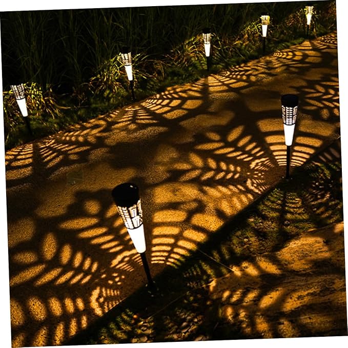 6pc Solar Projector Lamp Stake Lights Landscape Garden Pathway Outdoor Ground Decorative Lights