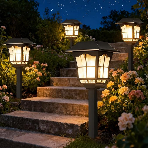 Solar Pathway Lights, 8 Pack Outdoor Waterproof Light, Solar Powered Garden Landscape Lighting, 3000K Warm White | Lumora