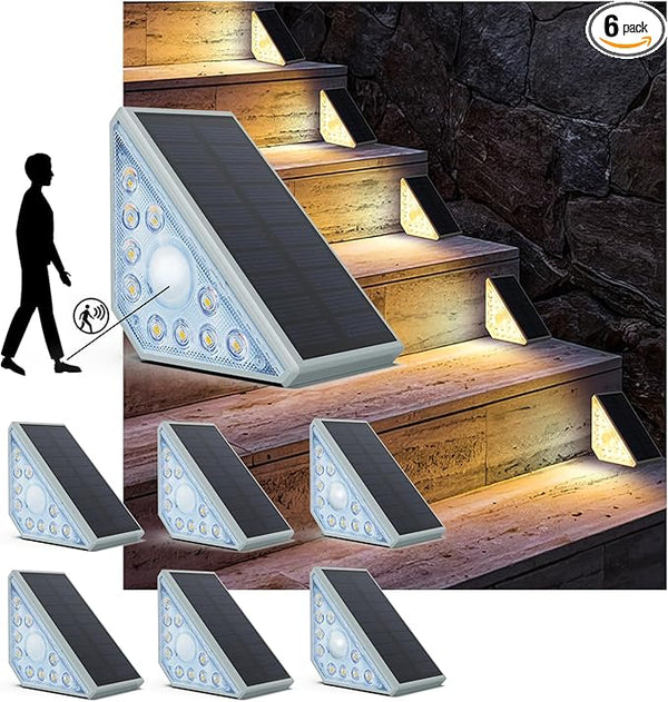 Motion Sensor Solar Step Lights Outdoor Waterproof, 10 Led Solar Stair Lights for Outside, Motion Detector Light | Lumora
