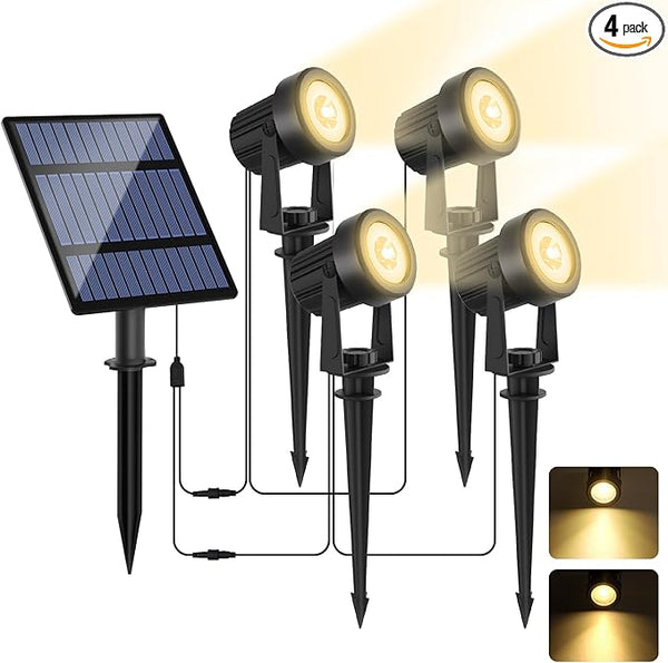 Solar Spotlights Outdoor Waterproof, Warm White Landscape Spotlights, Decorative Solar Spot Lighting for Garden | Lumora