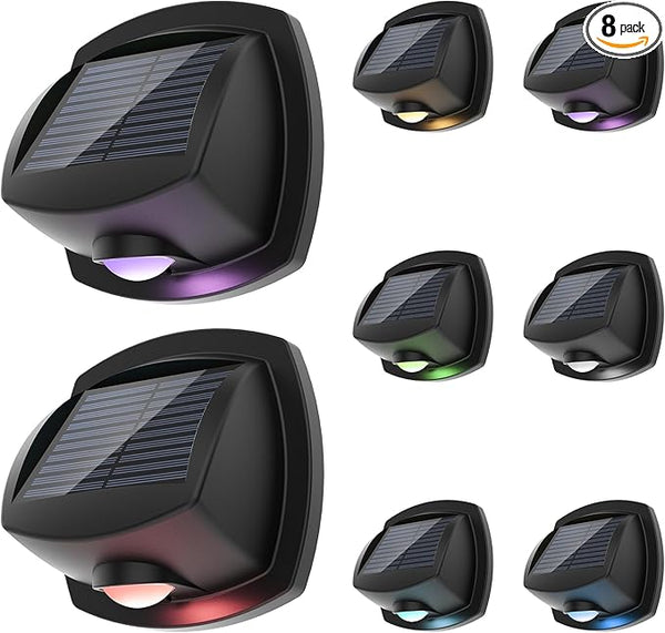 SOLPEX Solar Lights Outdoor Waterproof IP65, Solar Stair Lights Outdoor for Fence, Deck, Step, RGB Multicolor LED | Lumora