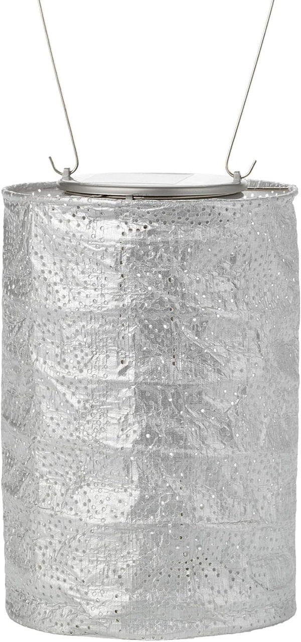 Soji Stella Market, LED Outdoor Solar Lantern, Handmade with Weather-Resistant UV Rated Tyvek fabric, Stainless | Lumora