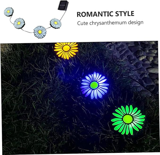 PRETYZOOM Eco-Friendly Led Solar Lawn Lamp Chrysanthemum Garden Decor No Tools Required for Pathway Patio