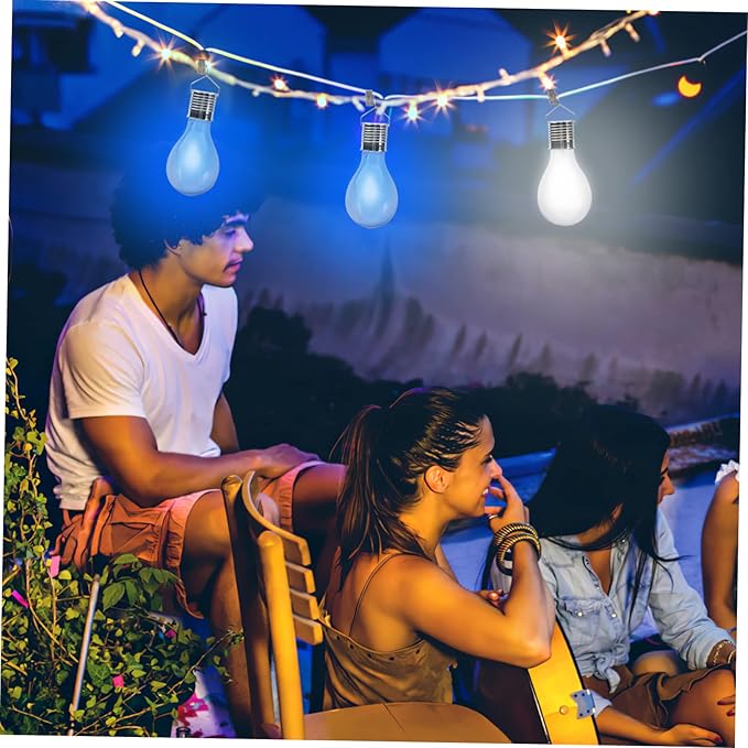 4pcs Solar Powered Led Bulbs Hanging Light for Outdoor Decor Warm Options for Gardens Patios and Camping