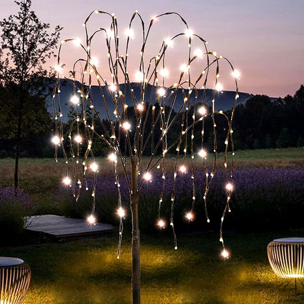 FUCHSUN 4.6 FT 200 LED Solar Lighted Willow Tree Outdoor, Light Up Weeping Willow Tree Garden Pathway Lights | Lumora