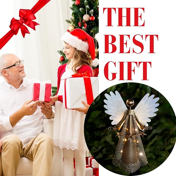 Solar Angel Garden Lights, Outdoor LED Metal Decor, Waterproof Pathway, Lawn Lighting, Unique Gift for Women, Mom | Lumora