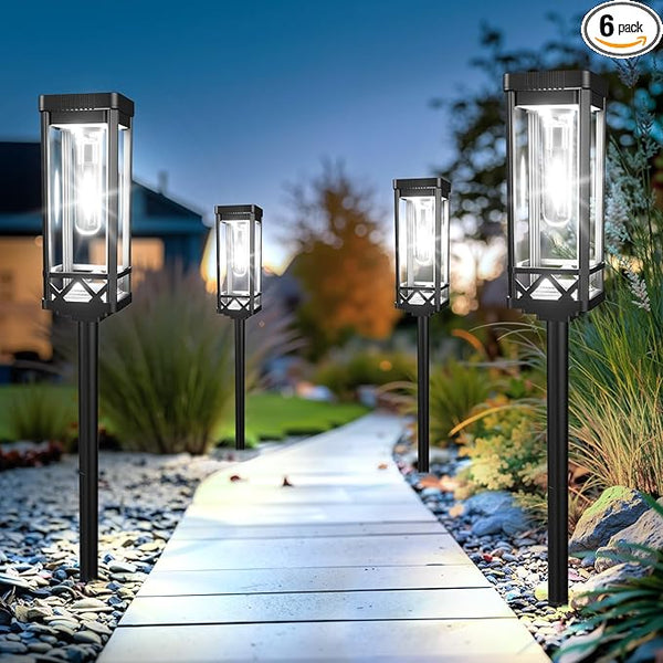 KOOPER Taller Solar Pathway Lights Outdoor, 6 Pack Upgraded Brighter Solar Garden Lights Solar Powered, Up to 15 | Lumora