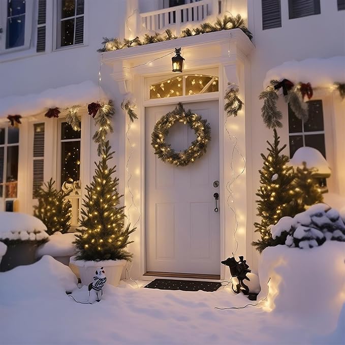 70 Count C6 Warm White Christmas Lights - 35.5ft Outdoor, Waterproof, Green Wire, IP65, UL Listed | Lumora
